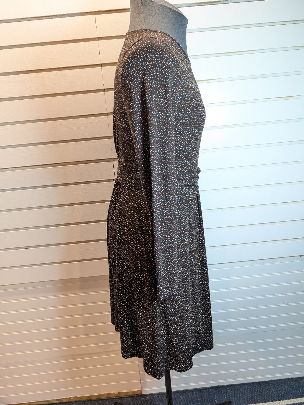 NWOT Boden Abigail Black Confetti Print Long Sleeve Jersey Dress, Size 8P - Picture 8 of 13